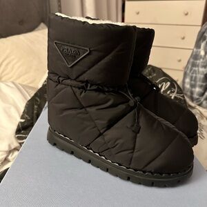 Prada Black Quilted Winter Boots